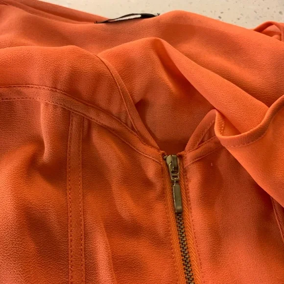 Bebe Orange Coleman High-Low Zipper Front Dress – Excellent Condition - Picture 10 of 12